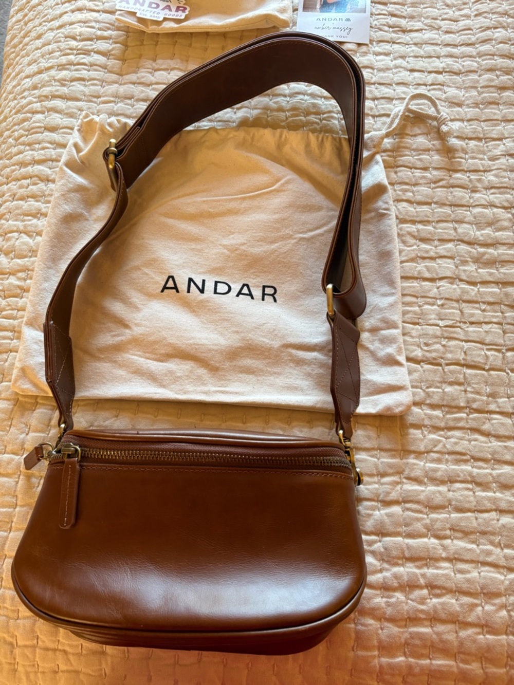 Andar brown leather waymaker handbag